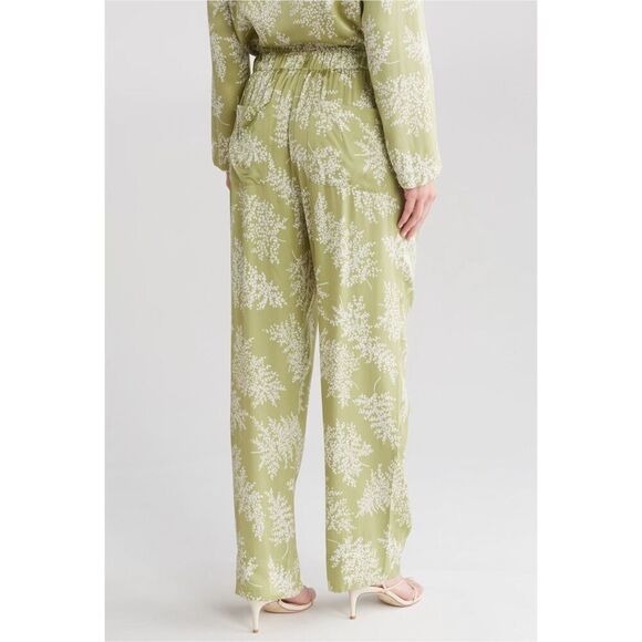 Rebecca Taylor Fleur Silk Blend green loungewear pajama pants‎ size S - Picture 1 of 5